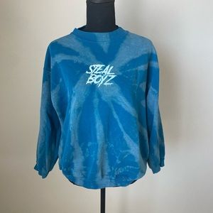 Steal Boyz Blue Crew Neck Tie Dye Sweatshirt Size Small